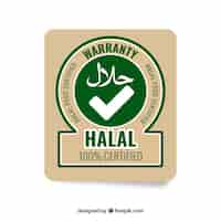 Vecteur gratuit timbre halal moderne avec un design plat