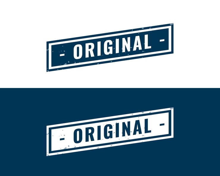 Vecteur gratuit timbre d'origine moderne certifié pour le produit authentique