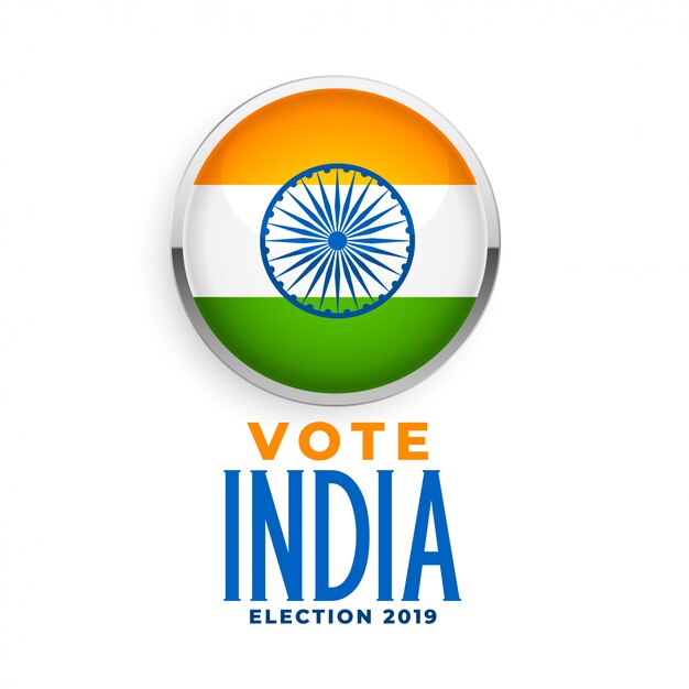 Étiquette du drapeau indien pour l&#39;élection 2019