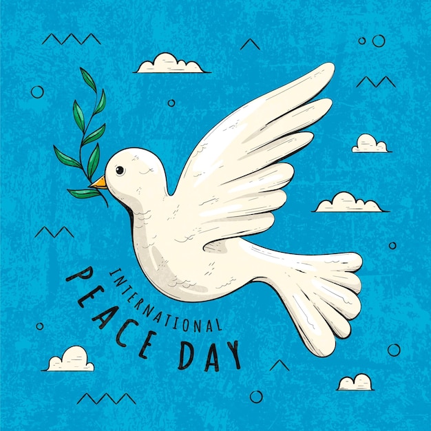 Vecteur gratuit tirage de la journée internationale de la paix