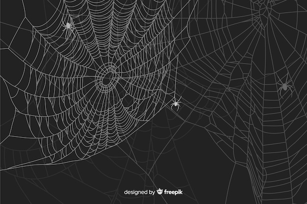 Vecteur gratuit toile d'araignée fond halloween