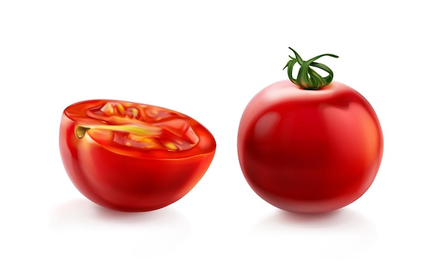 Tomate cerise tomates rouges avec tige verte