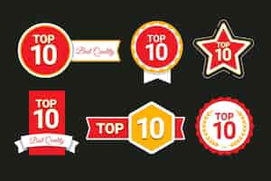 Vecteur gratuit top 10 des badges