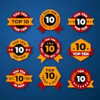 Vecteur gratuit top 10 des badges