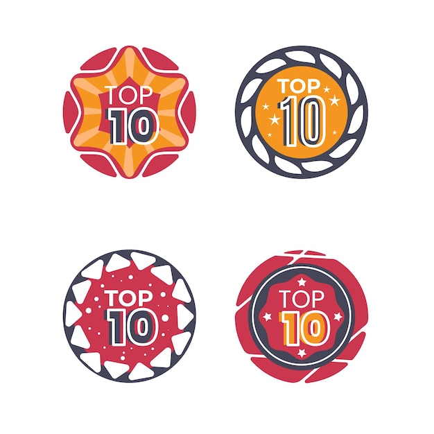 Vecteur gratuit top 10 des badges