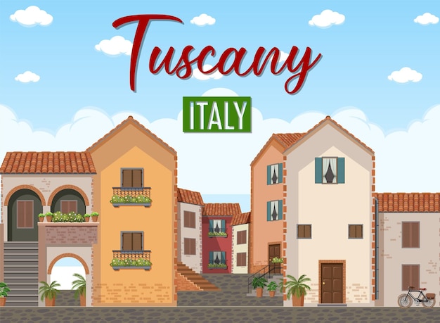 Vecteur gratuit toscane italie landmark logo bannière