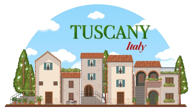 Toscane Italie Landmark Logo Bannière