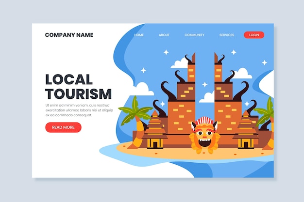 Vecteur gratuit tourisme local - page de destination