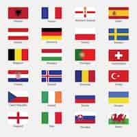 Vecteur gratuit tous les drapeaux de pays de l'euro tasse