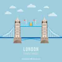 Vecteur gratuit tower bridge illustration