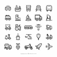 Vecteur gratuit transport icons