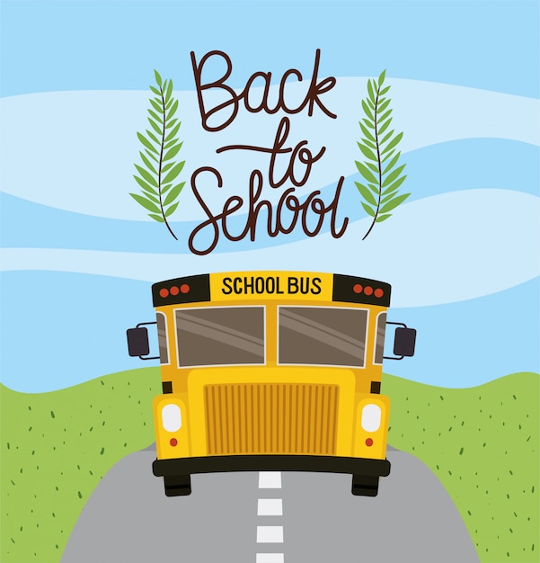 Transport par autobus scolaire sur la route