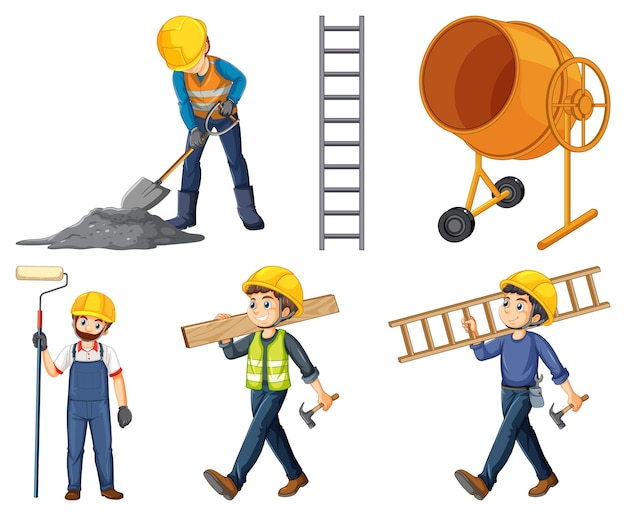 Travailleur de la construction sertie d'homme au travail