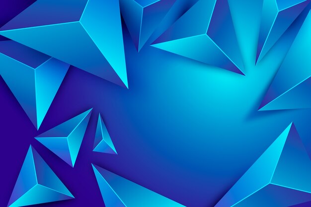 Triangle bleu fond bleu avec effet poly
