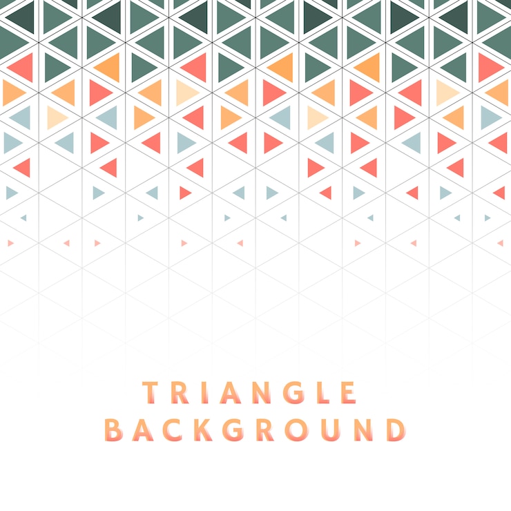 Vecteur gratuit triangle coloré à motifs sur fond blanc