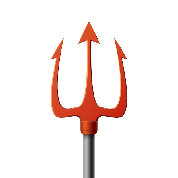 Vecteur gratuit trident rouge. arme de trident, fourchette de mythologie.