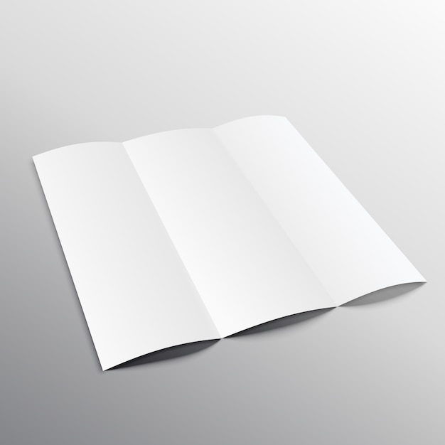 Trifold blanc conception brochure maquette en perspective