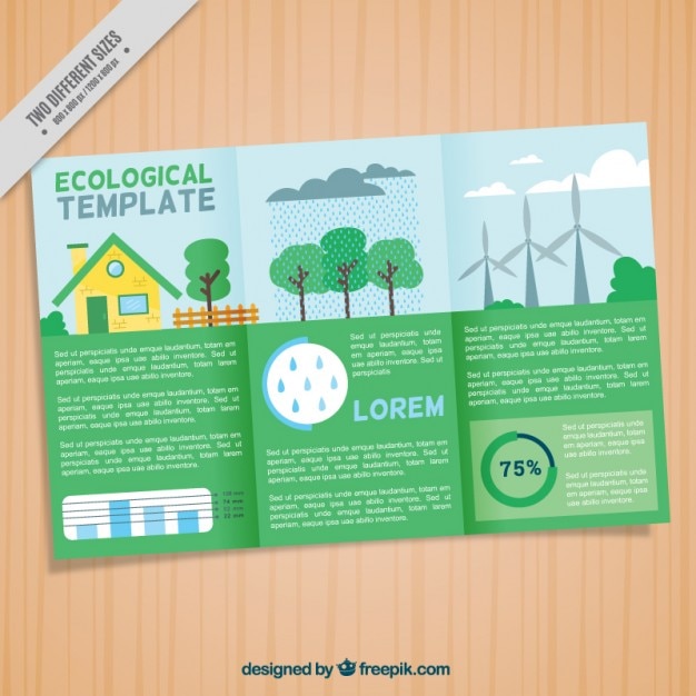 Vecteur gratuit trifold écologique