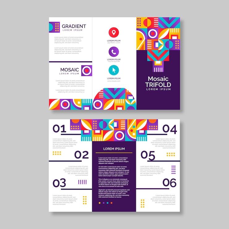Vecteur gratuit trifold mosaïque dégradé