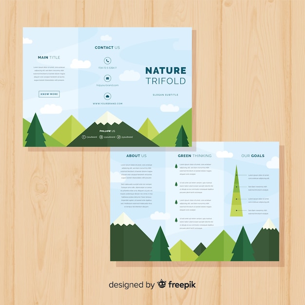 Vecteur gratuit trifold nature flyer