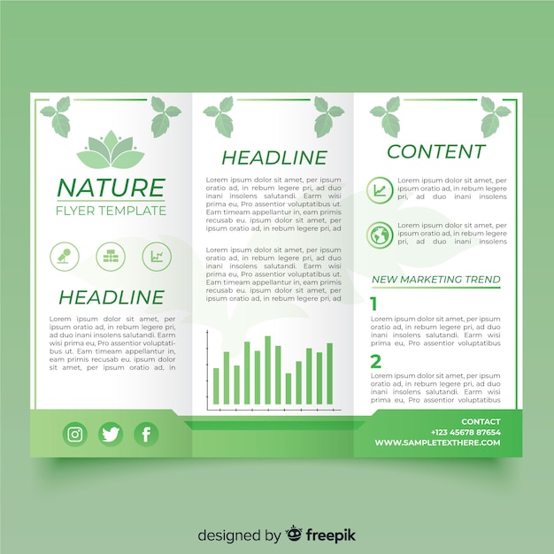 Vecteur gratuit trifold nature flyer