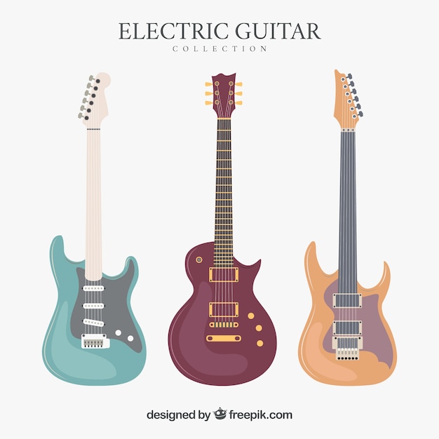 Trois guitares électriques