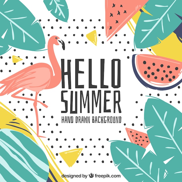 Tropical Hello Summer Background