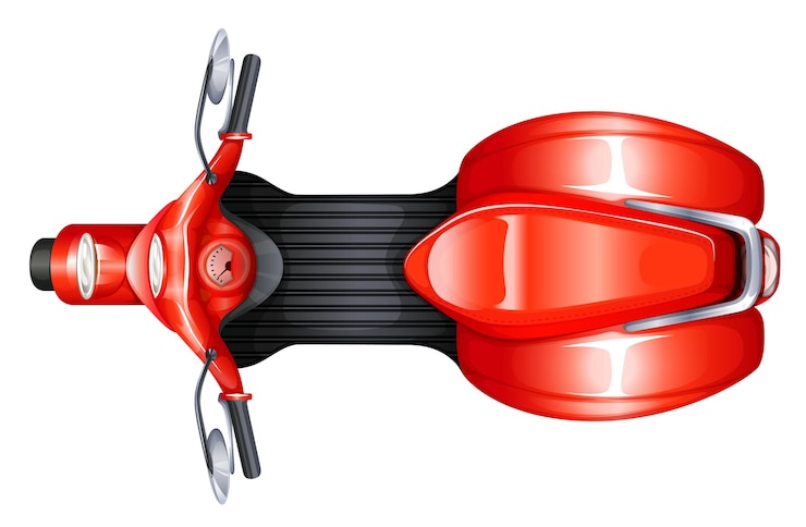 Vecteur gratuit une trottinette rouge