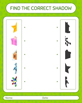 Trouvez le bon jeu d'ombres avec l'icône de noël. feuille de travail pour les enfants d'âge préscolaire, feuille d'activité pour enfants