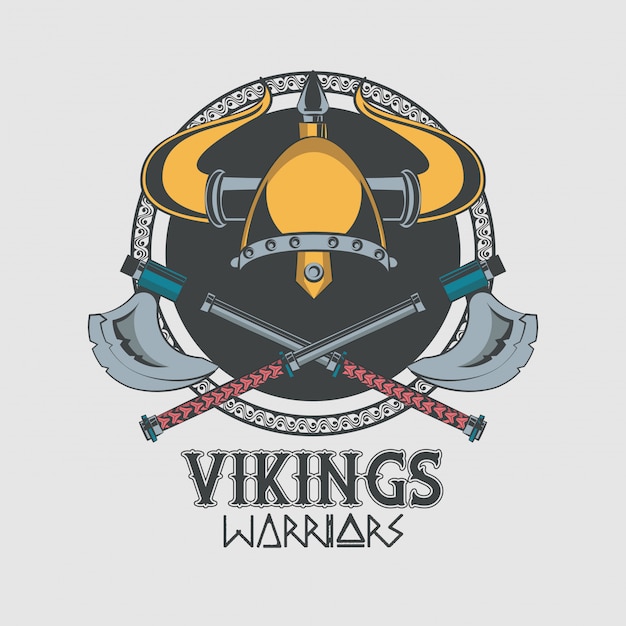 Vecteur gratuit tshirt vikings warriors imprimé