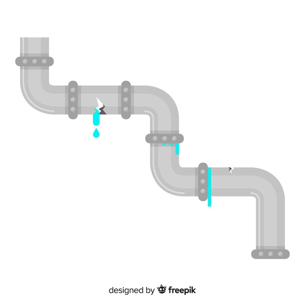 Tuyau en métal cassé dans un design plat