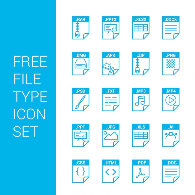 Type de fichier icônes définies vecteur
