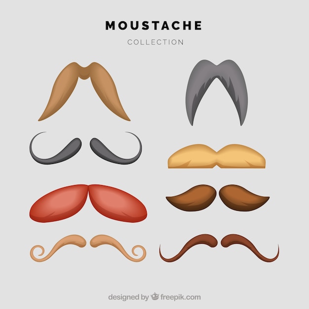 Vecteur gratuit types de moustaches dessinées à la main