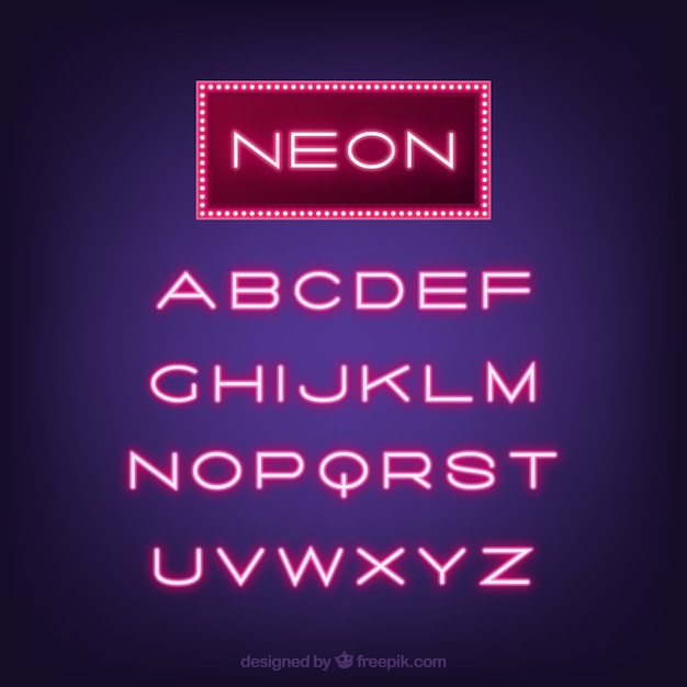 Vecteur gratuit typographie grand néon