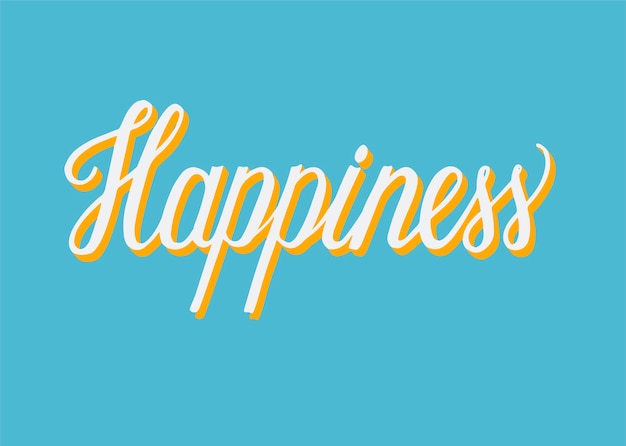Vecteur gratuit typographie manuscrite du bonheur