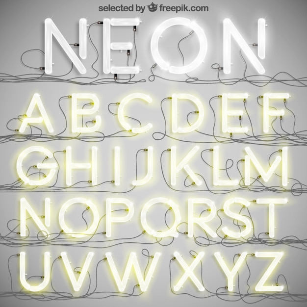 Vecteur gratuit typographie neon