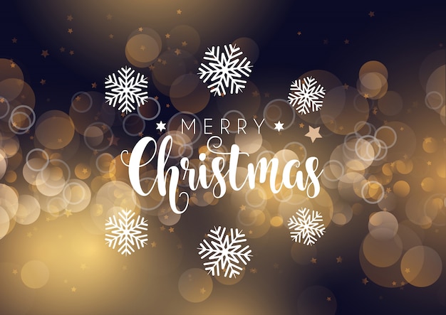 Typographie de Noël sur fond de lumières bokeh