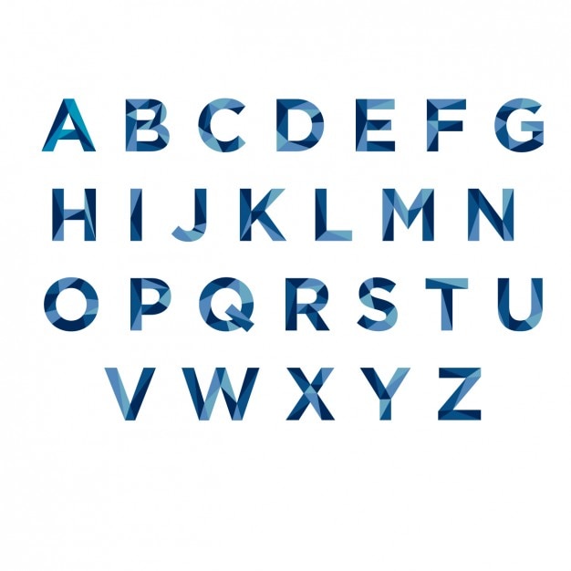 Vecteur gratuit typographie polygonale bleu