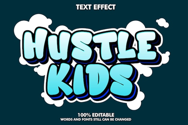 Typographie Pour Enfants Hustle Effets De Texte Modifiables De Style Jeunesse