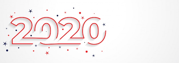 Typographie de style de trait minimal 2020 pour le nouvel an