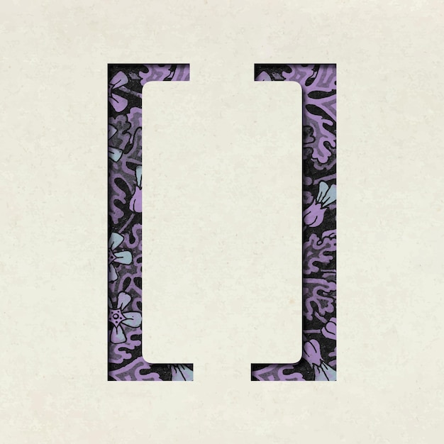 Vecteur gratuit typographie de symbole vintage violet gauche et droite