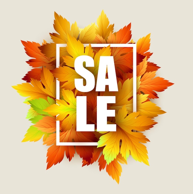 Typographique D'automne. Feuille D'automne. Illustration Vectorielle Eps 10