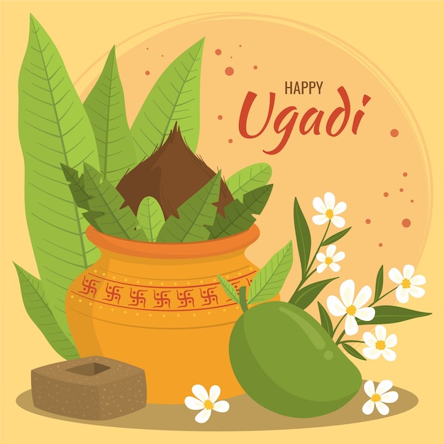 Ugadi Dessiné à La Main