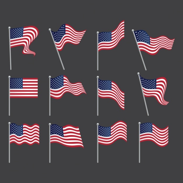 Vecteur gratuit united states collection drapeaux