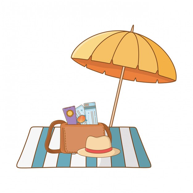 Vacances d'été se détendre dessin animé