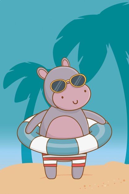 Vacances d&#39;été se détendre dessin animé