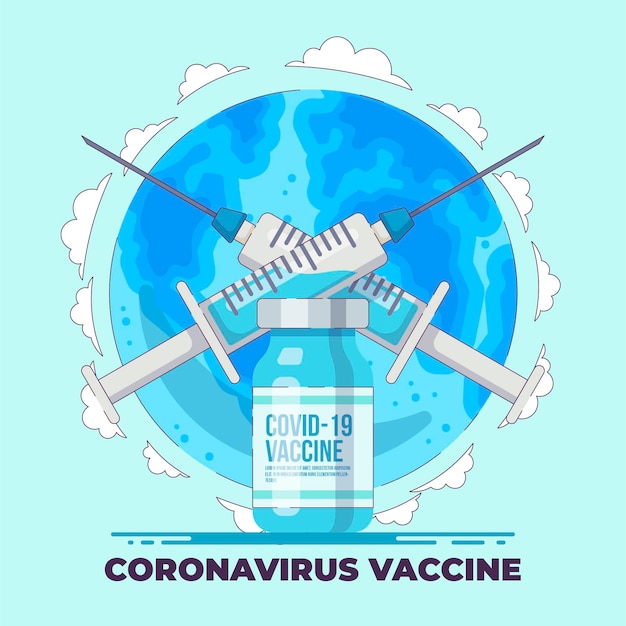 Vaccin Contre Le Coronavirus Illustré Plat