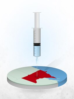Vaccination du minnesota, injection d'une seringue dans une carte du minnesota.