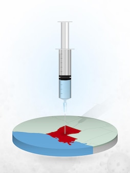 Vaccination de la louisiane, injection d'une seringue dans une carte de la louisiane.