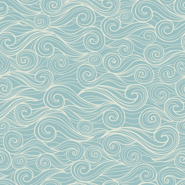 Les vagues de la mer vecteur motif abstrait dessiné à la main pour le papier peint